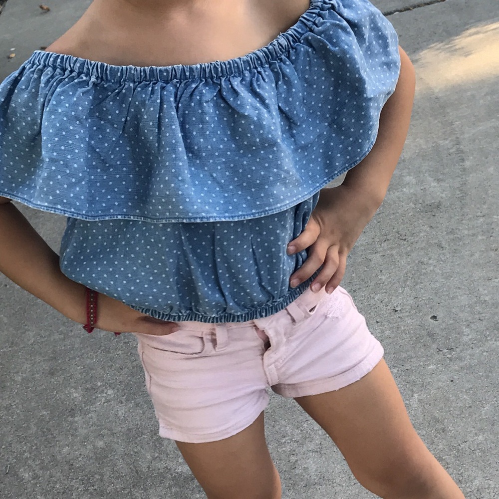 Girls Distressed Denim Shorts